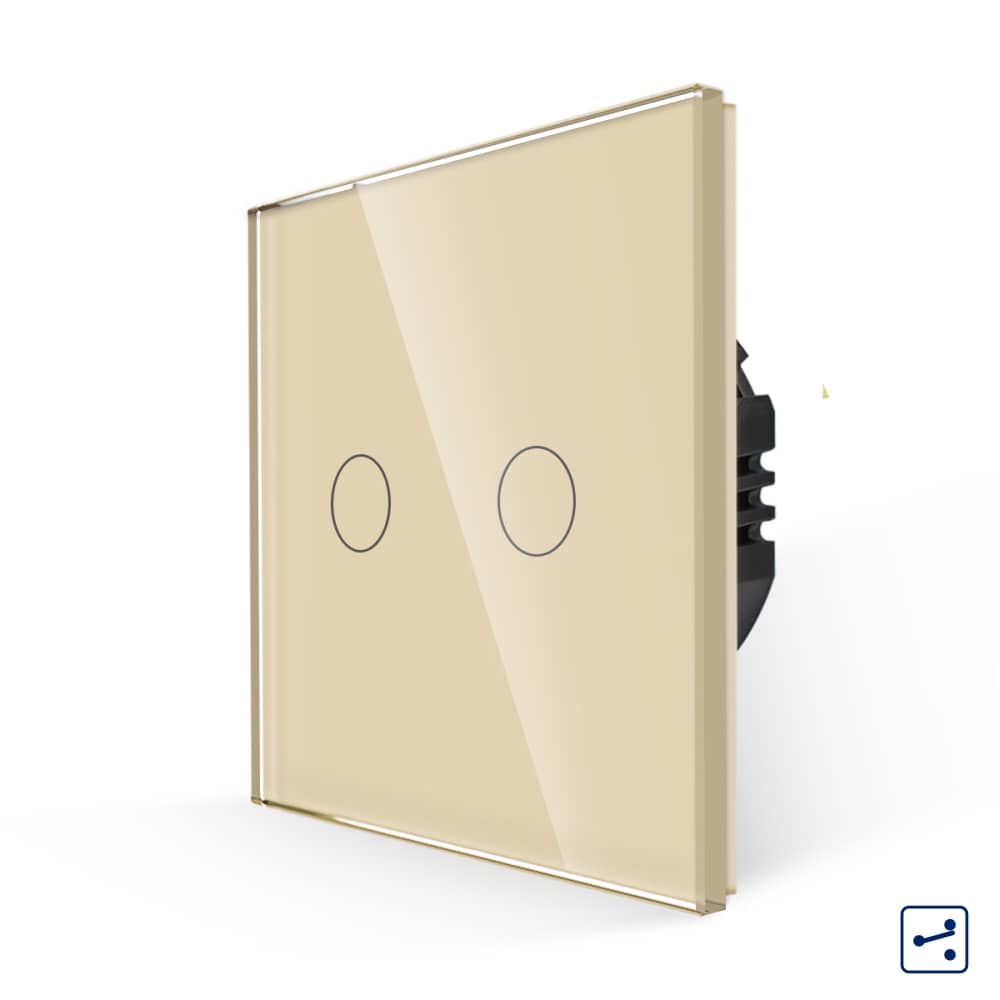 Intrerupator Dublu Cap Scara/Cruce cu Touch din Sticla LUXION, Serie A