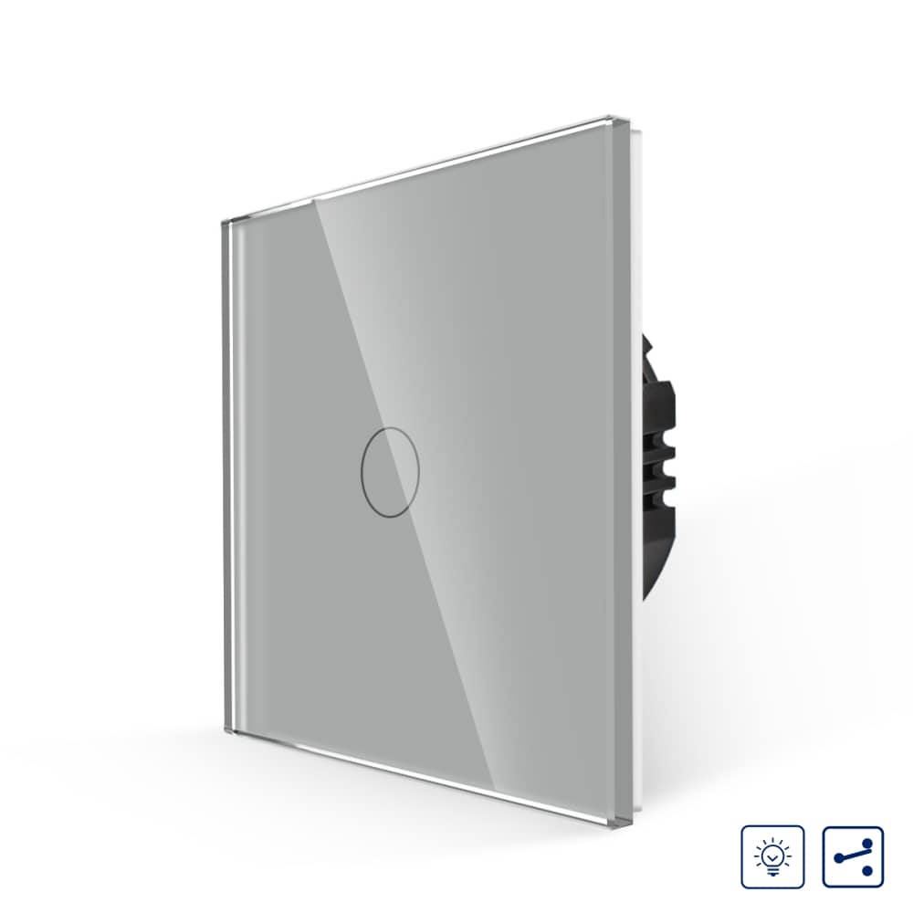 Intrerupator Simplu cu Variator Cap Scara / Cruce cu Touch din Sticla LUXION
