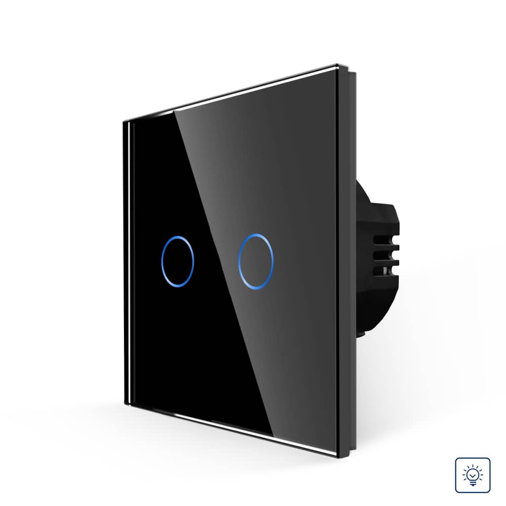 Intrerupator Dublu cu Variator si Touch din Sticla LUXION