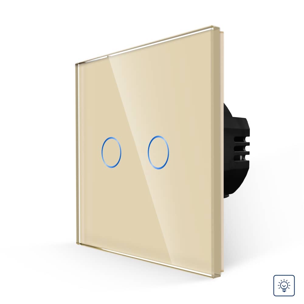 Intrerupator Dublu cu Variator si Touch din Sticla LUXION