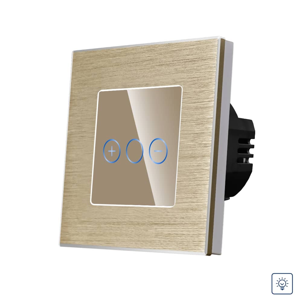Intrerupator Simplu cu Variator cu Touch din Sticla si Rama de Aluminiu LUXION
