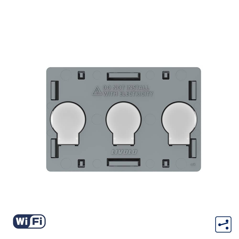 Modul Intrerupator Triplu Cap Scara / Cruce Wi-Fi cu Touch LIVOLO, standard italian – Serie Noua — imaginea 1