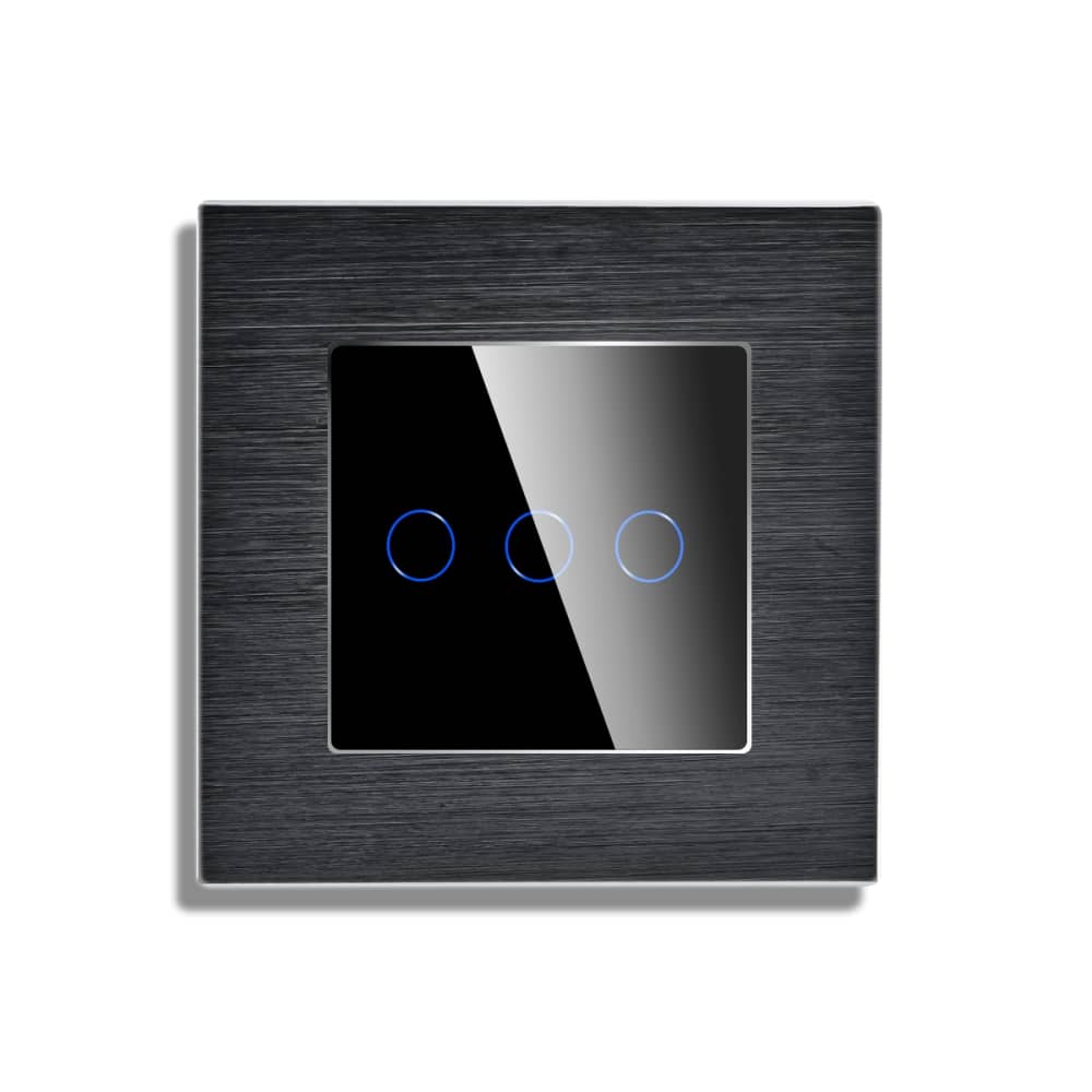 Intrerupator Triplu Wi-Fi cu Touch din Sticla si Rama de Aluminiu LUXION — imaginea 2