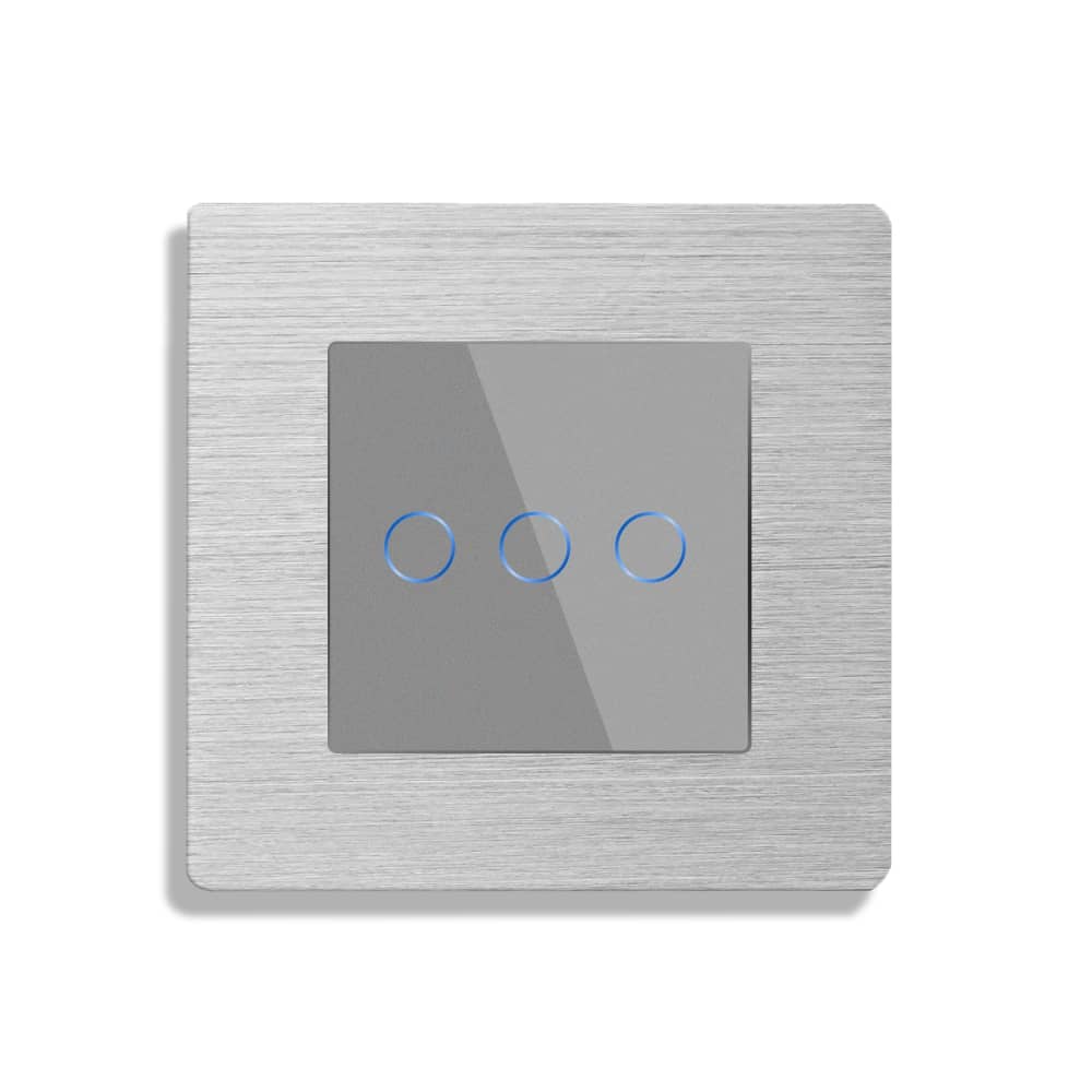 Intrerupator Triplu Wi-Fi cu Touch din Sticla si Rama de Aluminiu LUXION — imaginea 2