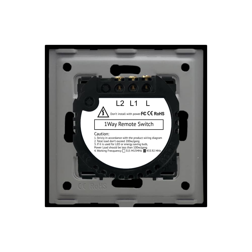 Intrerupator Dublu cu Touch din Sticla si Rama de Aluminiu LUXION, RF433 — imaginea 4