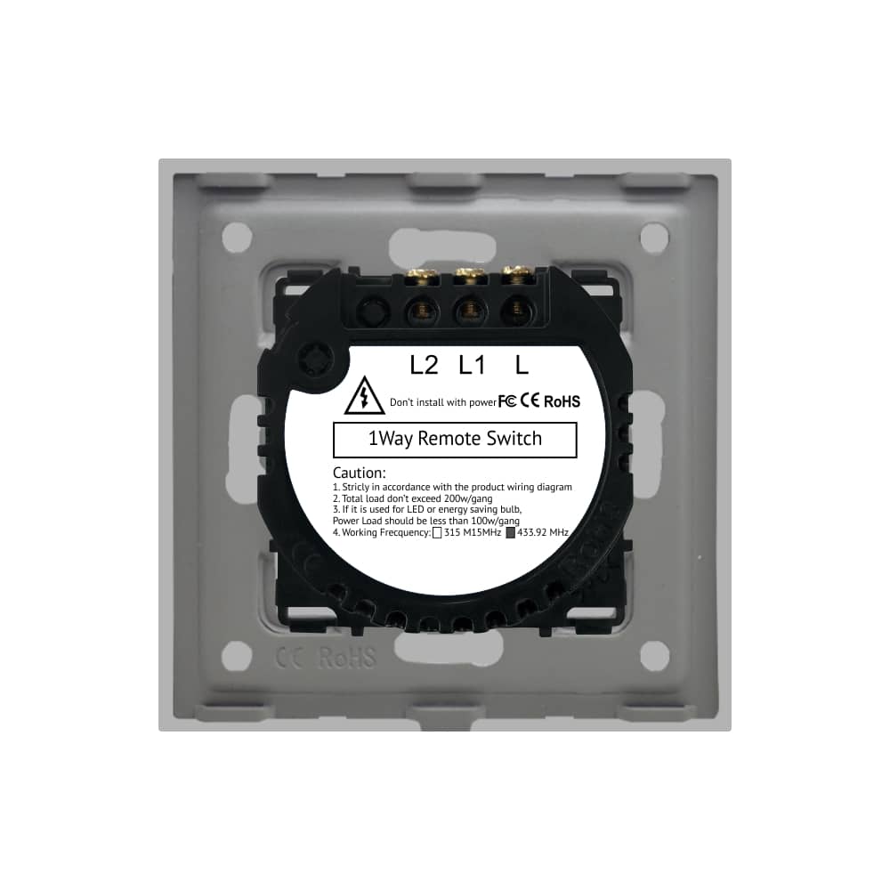 Intrerupator Dublu cu Touch din Sticla si Rama de Aluminiu LUXION, RF433 — imaginea 4