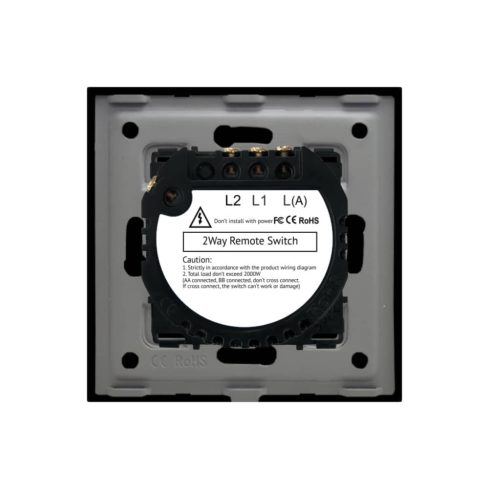 Intrerupator Dublu Cap Scara / Cruce cu Touch din Sticla si Rama de Aluminiu LUXION, RF433 — imaginea 4