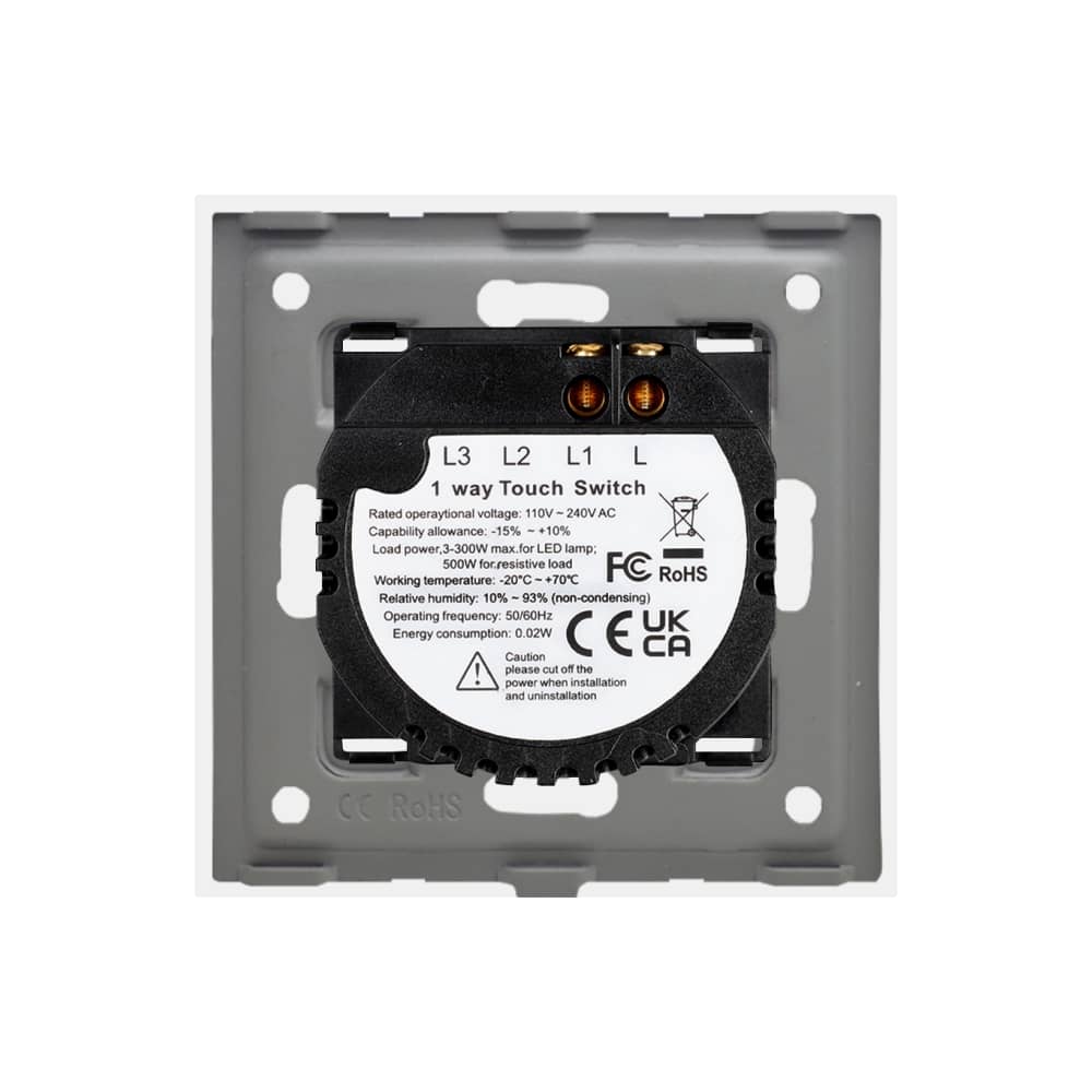 Intrerupator Simplu cu Touch din Sticla si Rama de Aluminiu LUXION, 500W — imaginea 4