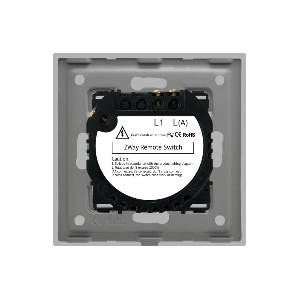 Intrerupator Simplu Cap Scara / Cruce RF433 cu Touch din Sticla LUXION — imaginea 4