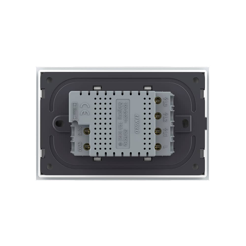 Intrerupator Triplu Cap Scara / Cruce Wi-Fi cu Touch LIVOLO, standard italian – Serie Noua, Alb — imaginea 4