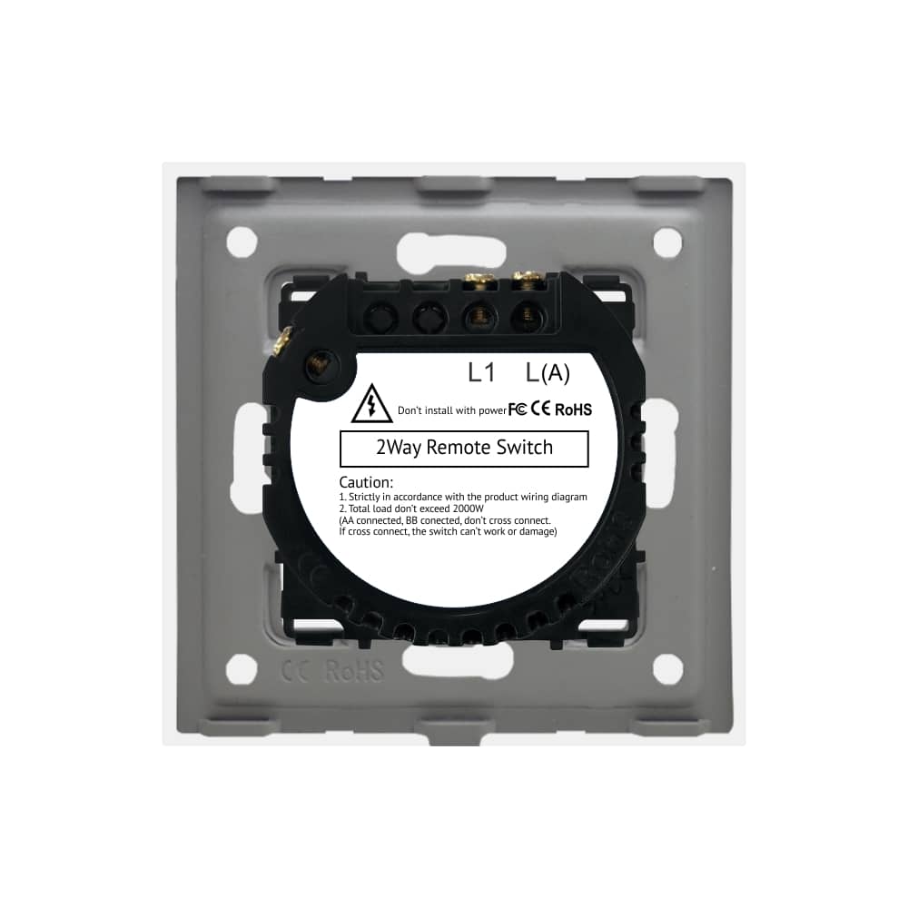 Intrerupator Simplu Cap Scara / Cruce RF433 cu Touch din Sticla LUXION — imaginea 4