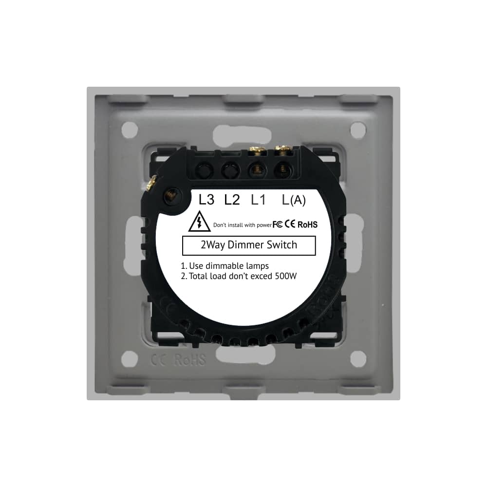Intrerupator Simplu cu Variator Cap Scara / Cruce cu Touch din Sticla LUXION — imaginea 4