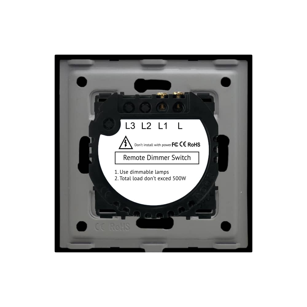 Intrerupator Simplu cu Variator cu Touch din Sticla si Rama de Aluminiu LUXION, RF433 — imaginea 4