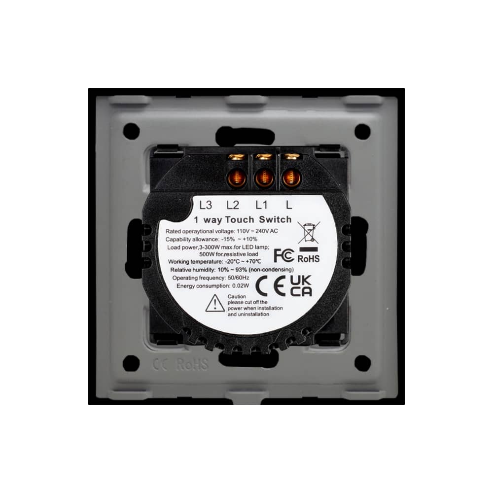 Intrerupator Dublu cu Touch din Sticla si Rama de Aluminiu LUXION, 500W — imaginea 4