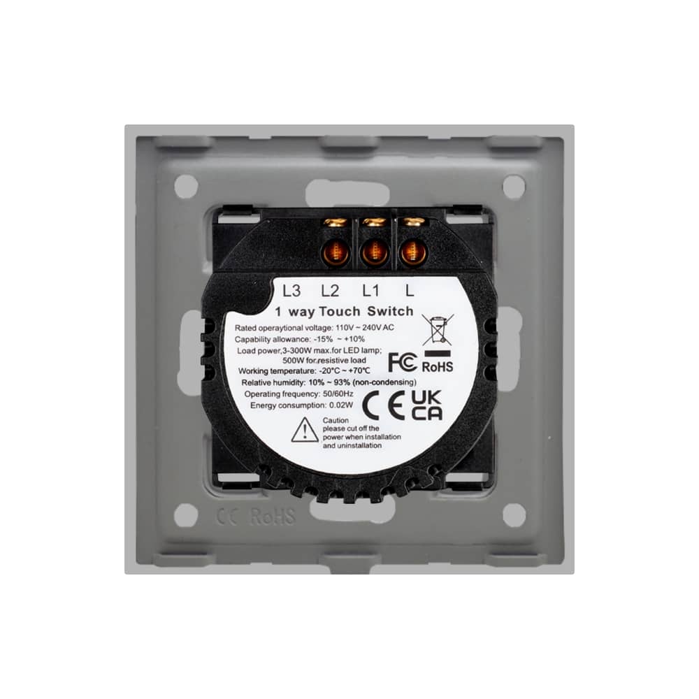 Intrerupator Dublu cu Touch din Sticla si Rama de Aluminiu LUXION, 500W — imaginea 4