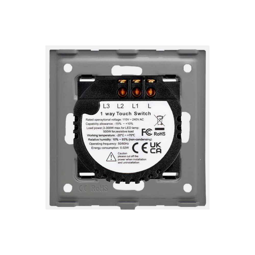 Intrerupator Dublu cu Touch din Sticla si Rama de Aluminiu LUXION, 500W — imaginea 4