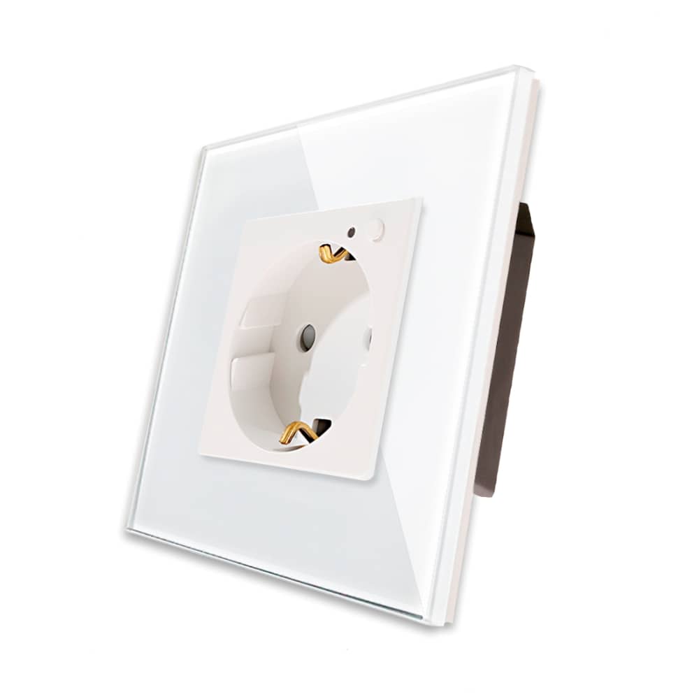 Priza inteligenta pentru perete LUXION Zigbee cu rama din sticla — imaginea 2