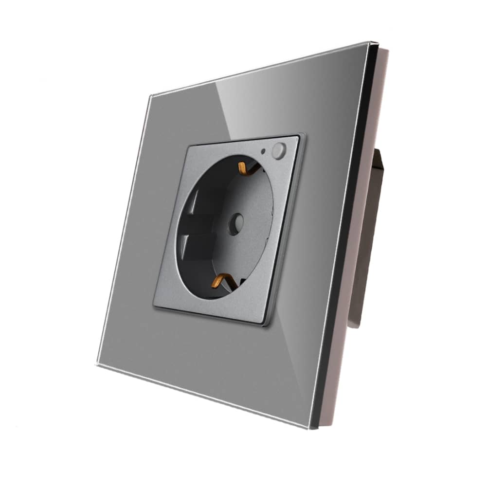 Priza inteligenta pentru perete LUXION Zigbee cu rama din sticla — imaginea 2