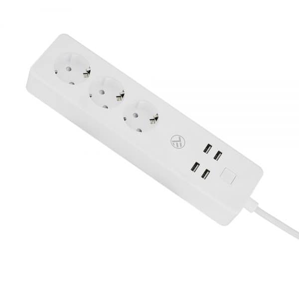 Prelungitor inteligent Tellur Wireless, 3 Prize, 4 x USB, 2200W, Cablu 1.8m — imaginea 1