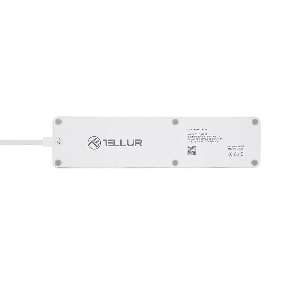 Prelungitor inteligent Tellur Wireless, 3 Prize, 4 x USB, 2200W, Cablu 1.8m — imaginea 4