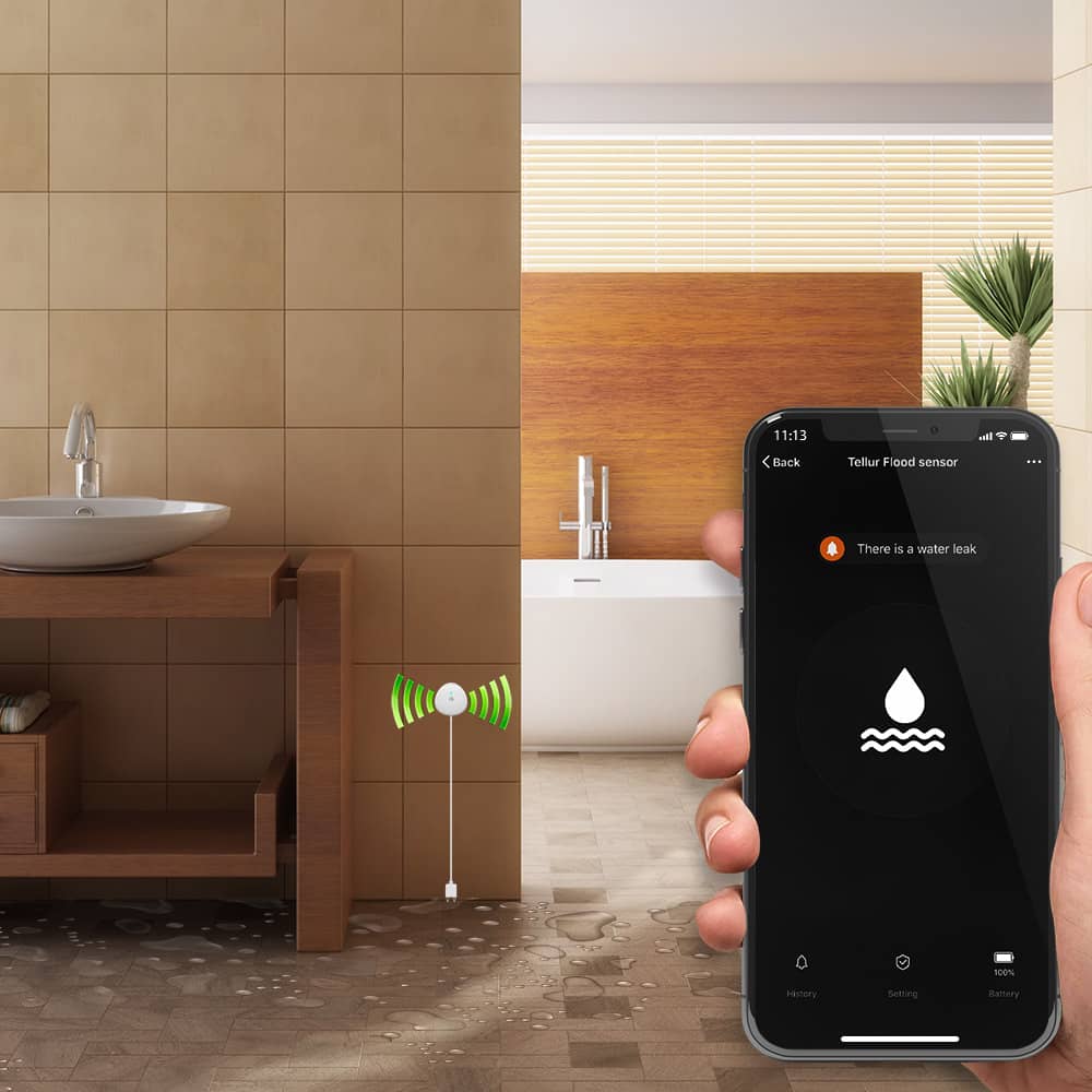 Senzor de inundatie inteligent Tellur, Notificari, Wi-Fi, Control aplicatie — imaginea 4