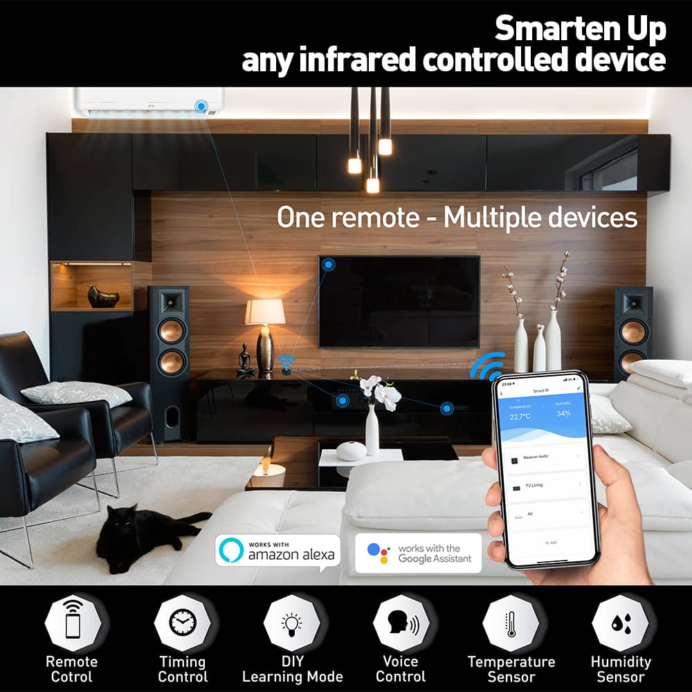 Telecomanda IR Tellur, Wi-Fi, Senzor temperatura & umiditate, Control aplicatie — imaginea 2
