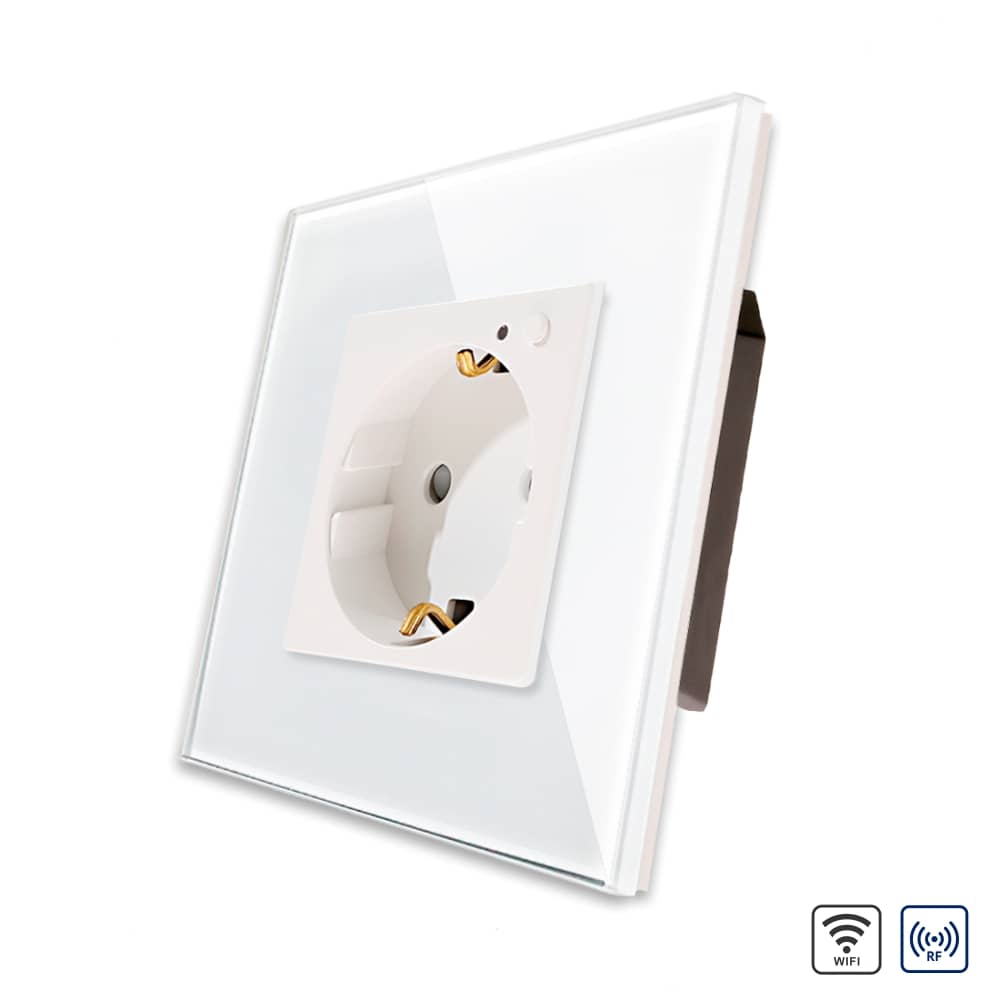 Priza Simpla Wi-Fi LUXION cu Rama din Sticla, RF433 — imaginea 1