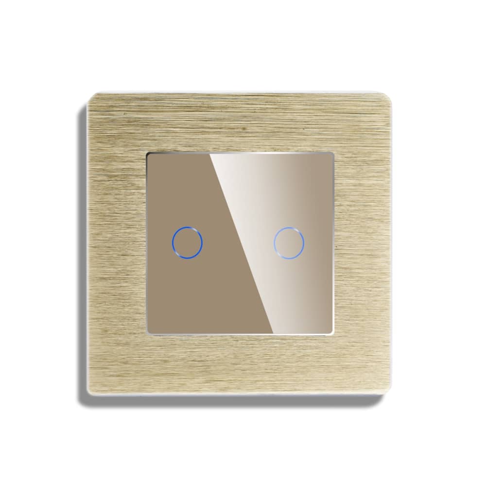 Intrerupator Dublu cu Variator si Touch din Sticla si Rama de Aluminiu LUXION — imaginea 2