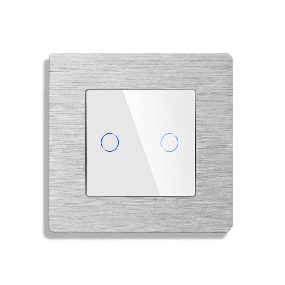 Intrerupator Dublu cu Variator si Touch din Sticla si Rama de Aluminiu LUXION — imaginea 2
