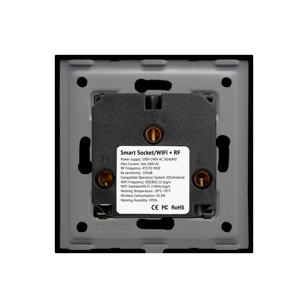 Priza Simpla Wi-Fi LUXION cu Rama din Sticla, RF433 — imaginea 4