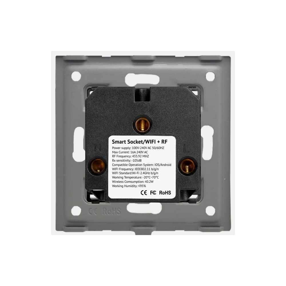 Priza Simpla Wi-Fi LUXION cu Rama din Sticla, RF433 — imaginea 4