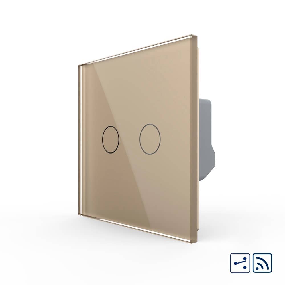 Intrerupator Dublu Cap Scara / Cruce Wireless cu Touch LIVOLO - Serie Noua