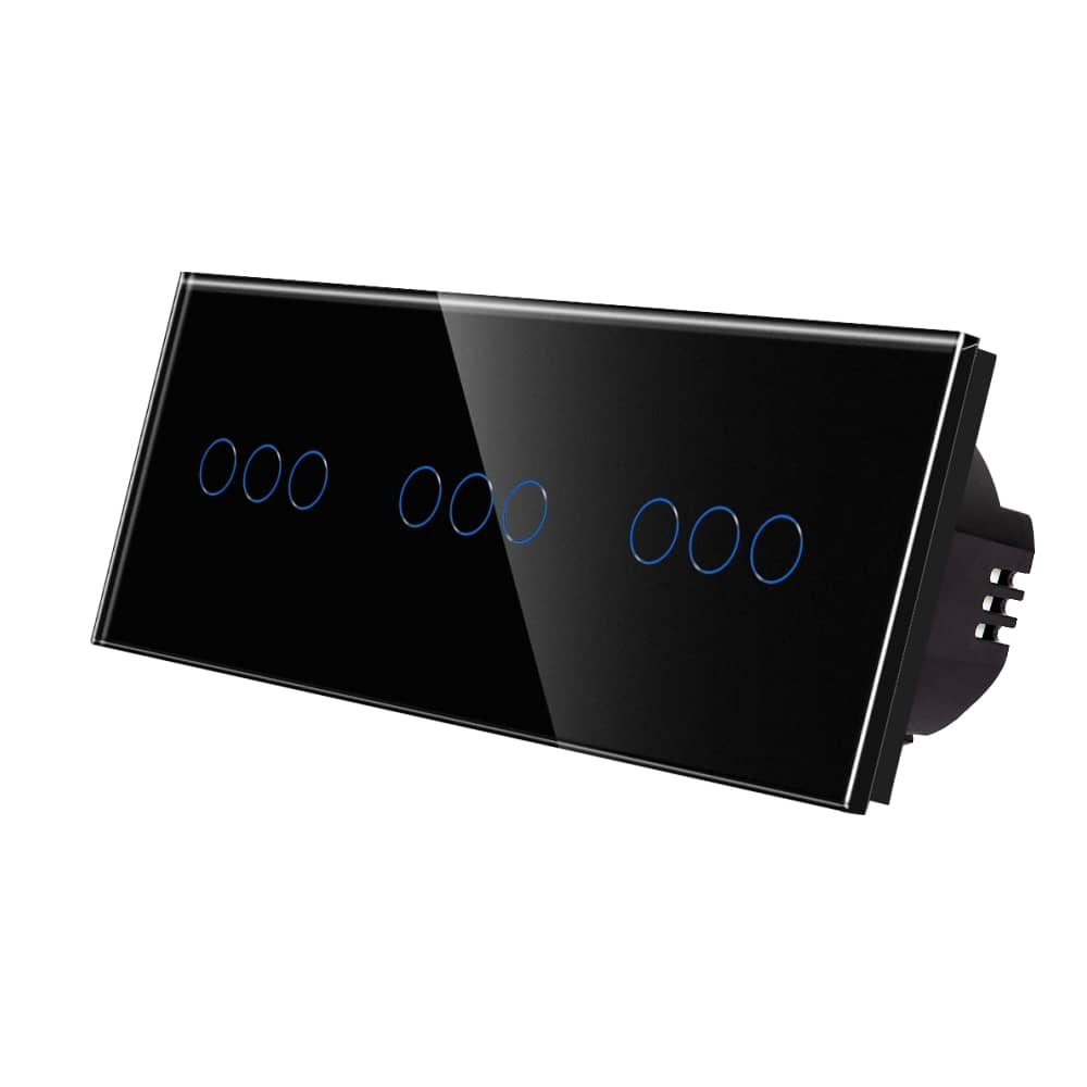 Intrerupator Triplu + Triplu + Triplu cu Touch din Sticla LUXION