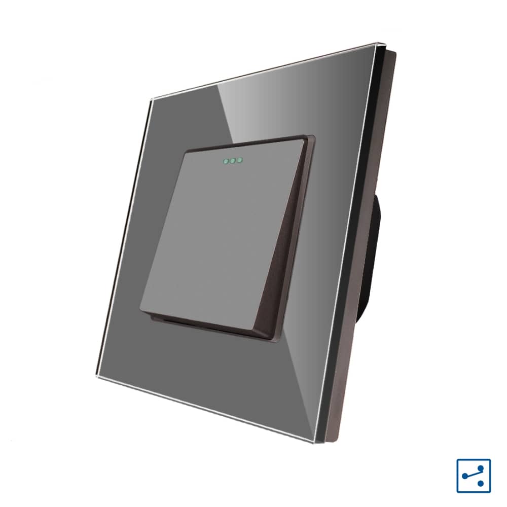 Intrerupator Simplu Cap Scara Mecanic LUXION cu Rama din Sticla