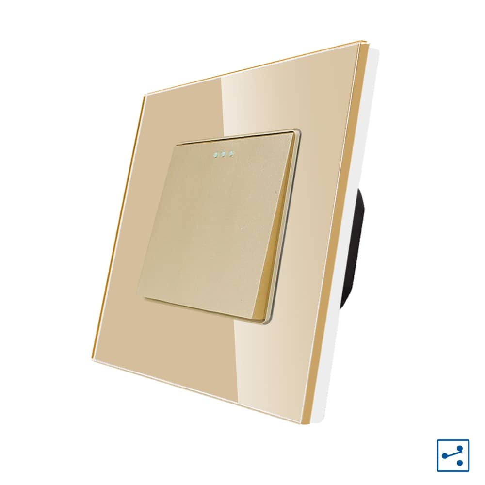 Intrerupator Simplu Cap Scara Mecanic LUXION cu Rama din Sticla