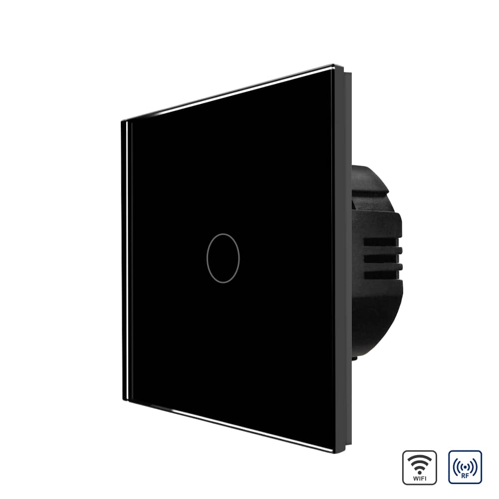 Intrerupator Simplu Wi-Fi + RF433 cu Touch din Sticla LUXION