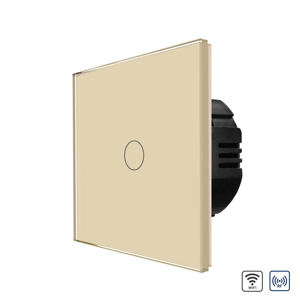Intrerupator Simplu Wi-Fi + RF433 cu Touch din Sticla LUXION