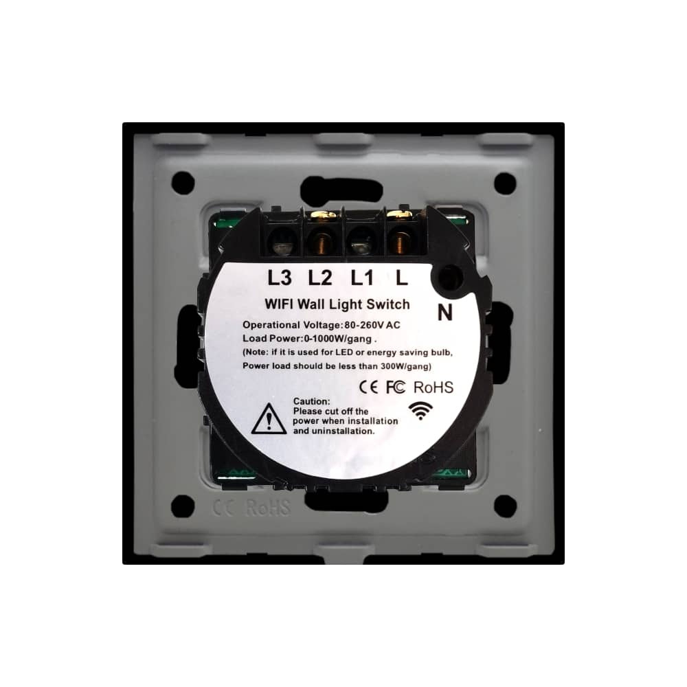 Intrerupator Simplu Wi-Fi + RF433 cu Touch din Sticla LUXION — imaginea 4
