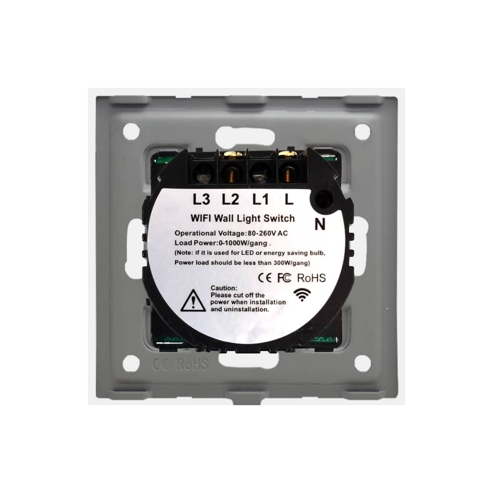 Intrerupator Simplu Wi-Fi + RF433 cu Touch din Sticla LUXION — imaginea 4