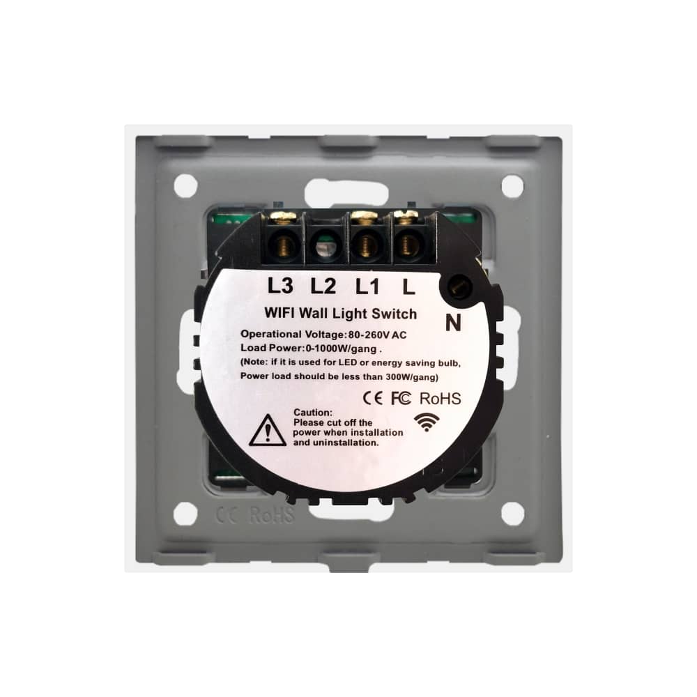 Intrerupator Dublu Wi-Fi + RF433 cu Touch din Sticla LUXION — imaginea 4