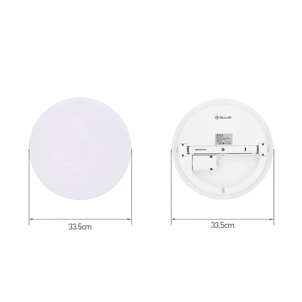 Plafoniera inteligenta LED RGB Tellur, Control vocal, 24W, Wi-Fi, Forma rotunda, 33 cm — imaginea 2