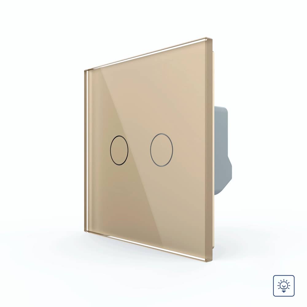 Intrerupator Dublu cu Variator LIVOLO cu Touch Din Sticla - Serie Noua