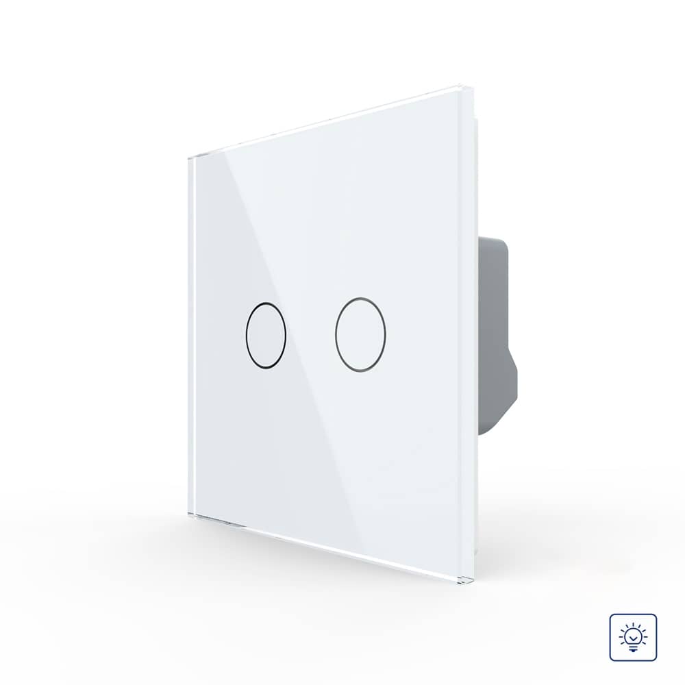 Intrerupator Dublu cu Variator LIVOLO cu Touch Din Sticla - Serie Noua