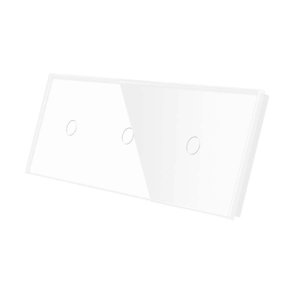 Panou Intrerupator Simplu + Simplu + Simplu cu Touch Din Sticla LUXION — imaginea 1
