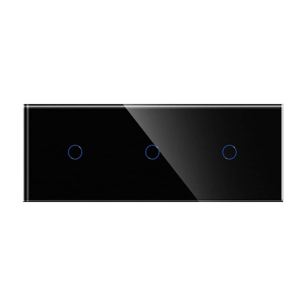 Panou Intrerupator Simplu + Simplu + Simplu cu Touch Din Sticla LUXION — imaginea 2
