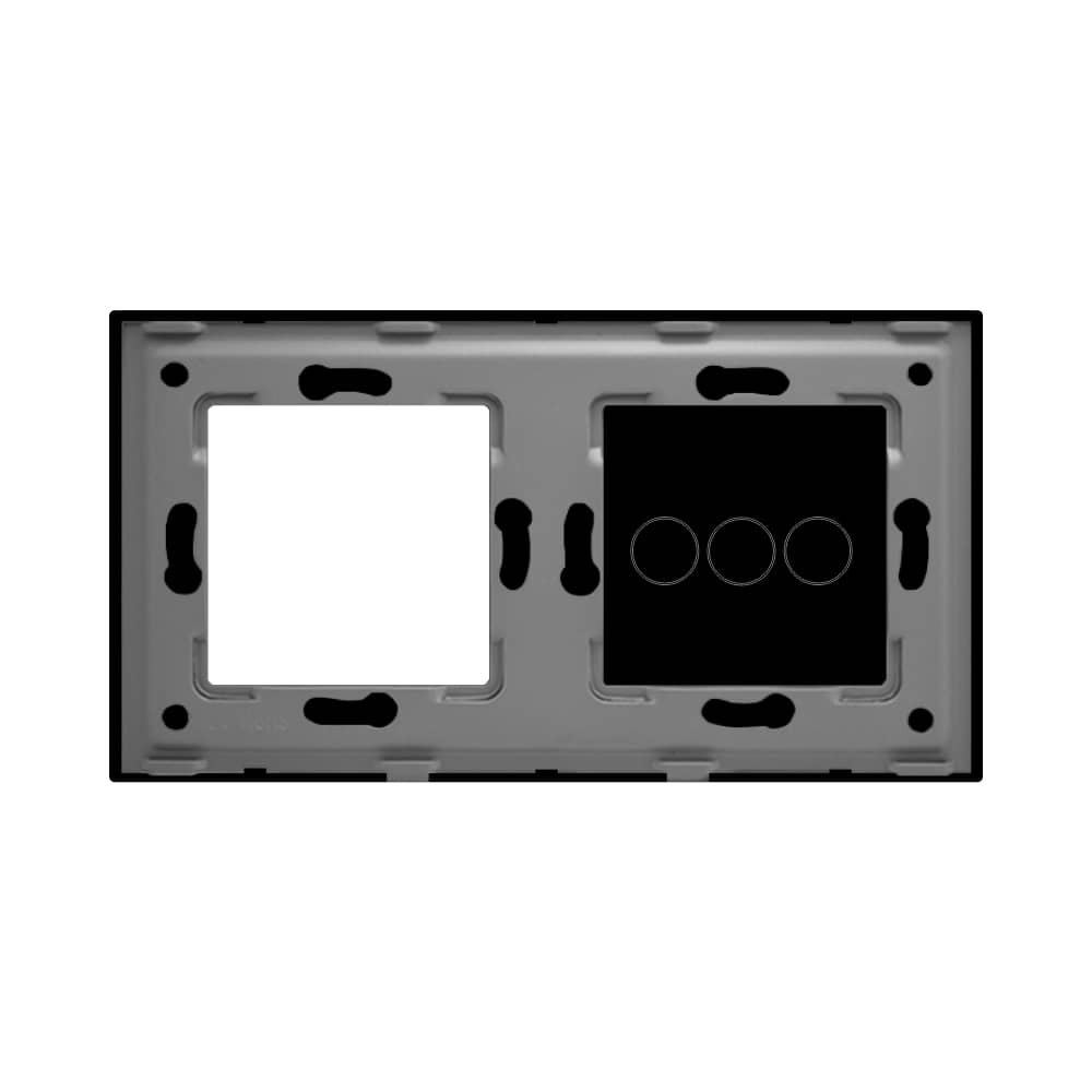Panou Intrerupator Triplu cu Touch si Priza Simpla Din Sticla LUXION — imaginea 4