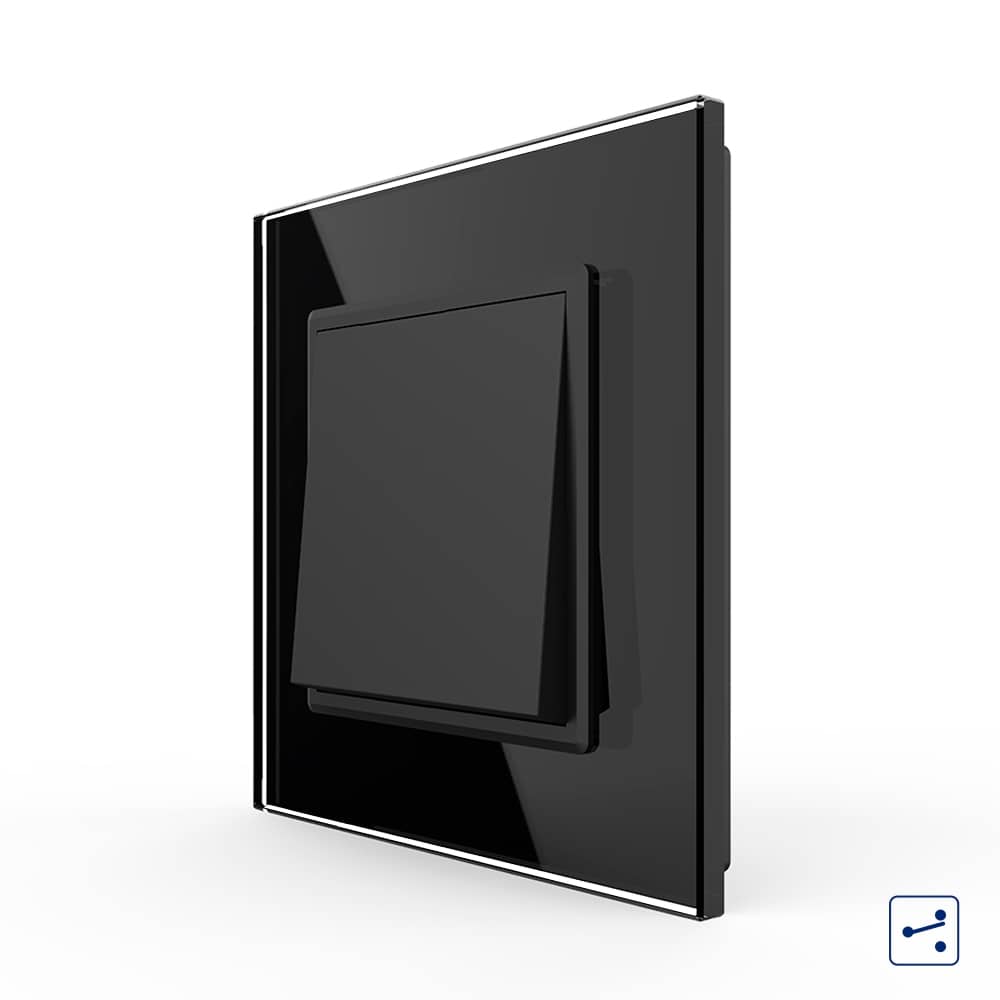 Intrerupator Simplu Mecanic si Cap Scara , 2 Module LIVOLO cu Rama din Sticla - Serie Noua