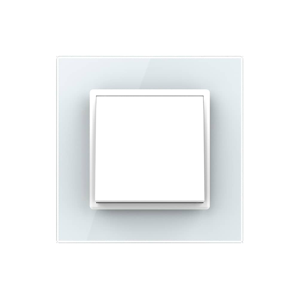 Intrerupator Simplu Mecanic Cap Cruce, 2 Module LIVOLO cu Rama din Sticla - Serie Noua — imaginea 2