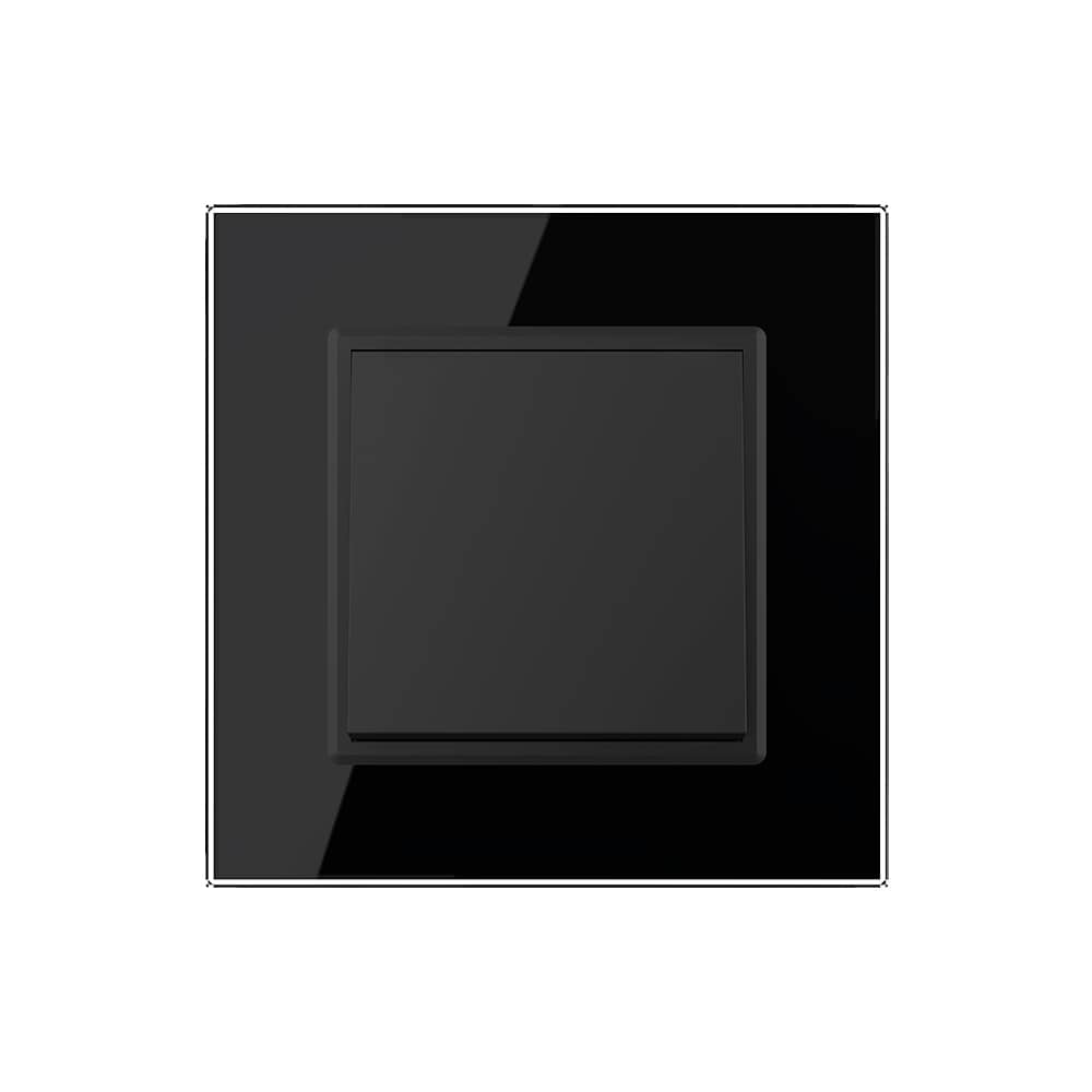 Intrerupator Simplu Mecanic Cap Cruce, 2 Module LIVOLO cu Rama din Sticla - Serie Noua — imaginea 2
