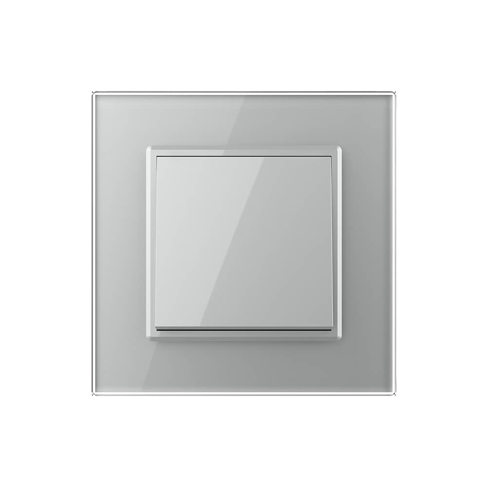 Intrerupator Simplu Mecanic Cap Cruce, 2 Module LIVOLO cu Rama din Sticla - Serie Noua — imaginea 2